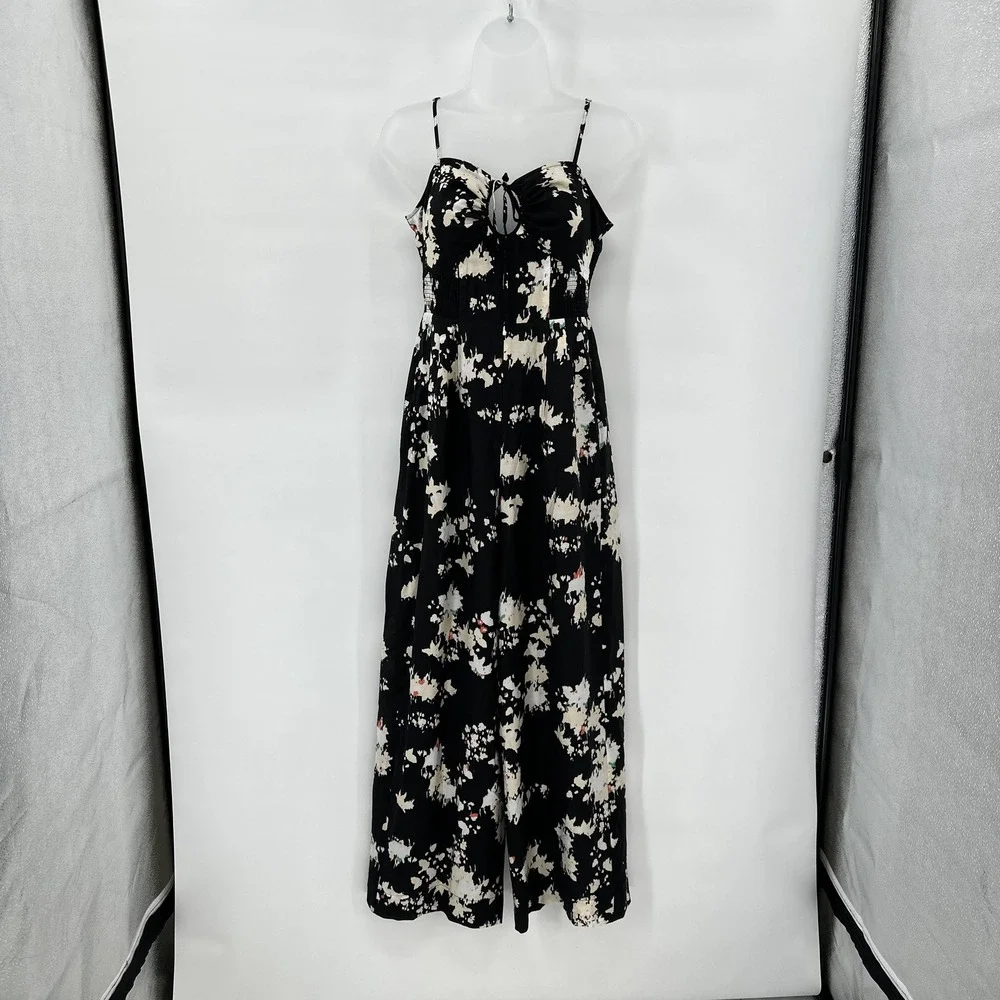 New Joie Floral Jumpsuit size 0 Boho Resort Wide Leg Sleeveless Vacation Flowy